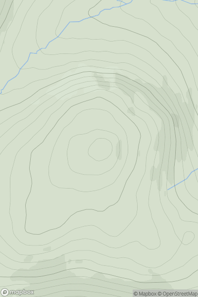 Thumbnail image for Beinn Bhoidheach [Loch Ericht to Glen Tromie & Glen Garry] showing contour plot for surrounding peak